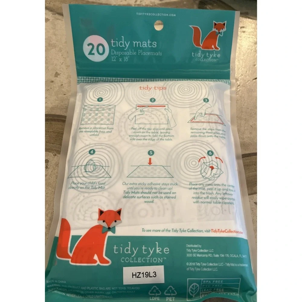 Tidy Mats Disposable Rectangular Placemats BPA Free 12